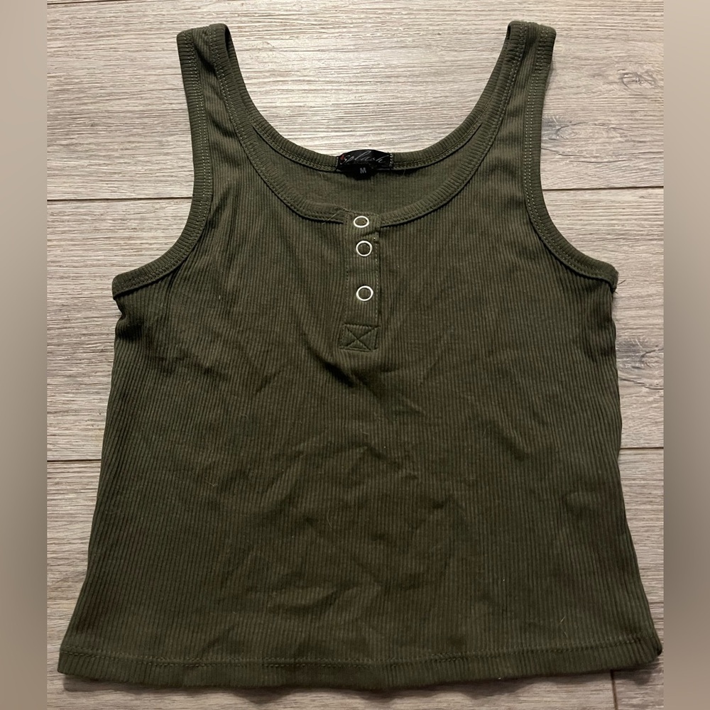 Army green button up top